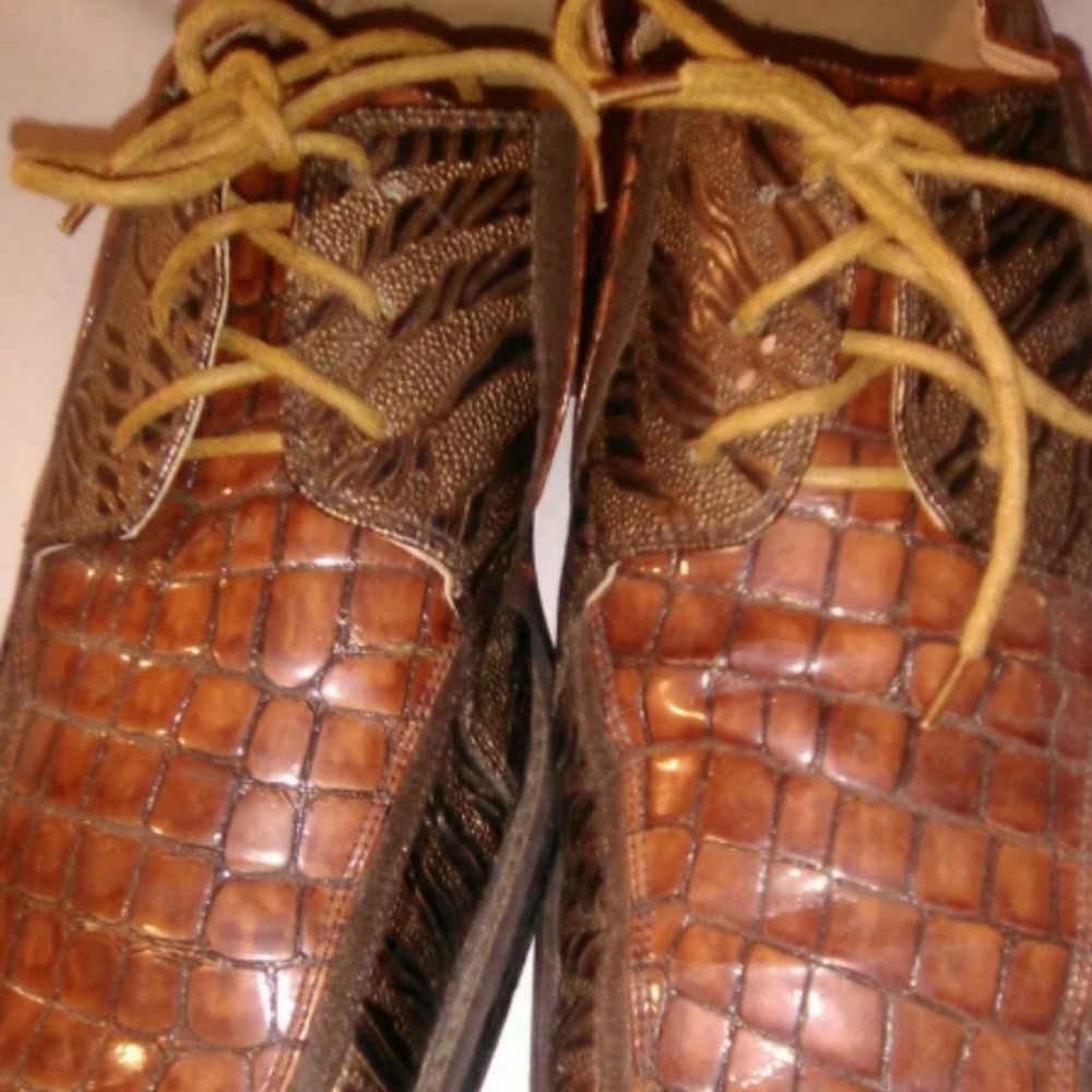  Placido Faux Alligator Dress Shoes Men's Size 10